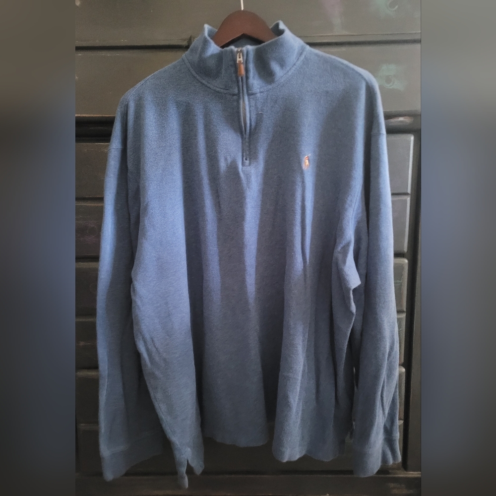Ralph Lauren Men's Quarter Zip-Up Sweater in Blue